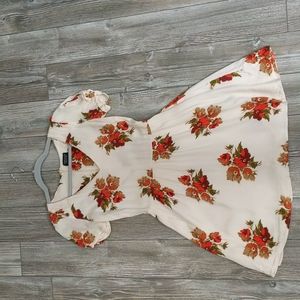 Topshop Autumn Floral Tea Dress Size 0